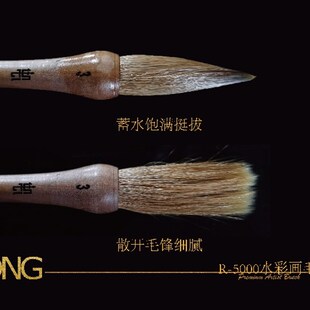 水彩画专用毛笔 如虹画笔R 5000 狼毫水彩毛笔 水彩毛笔
