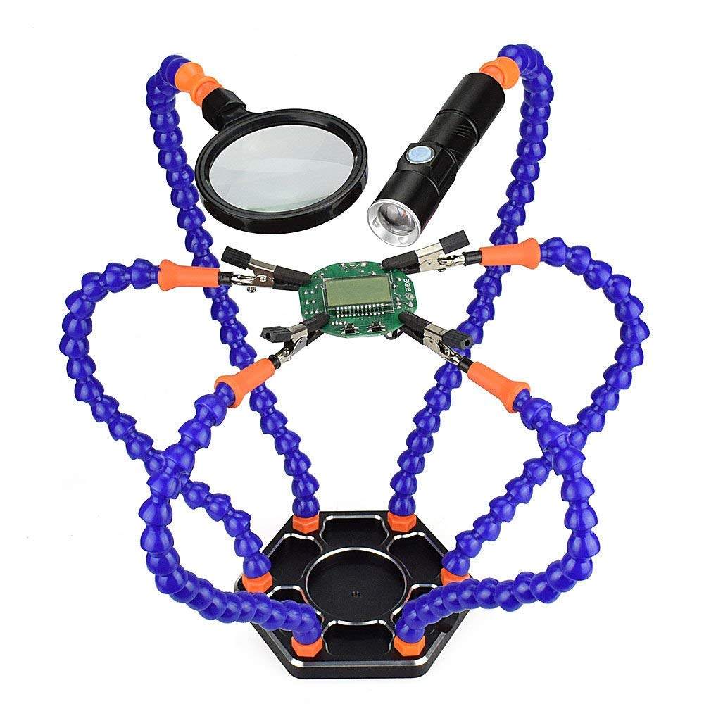 六爪多功能铝合金航模配件FPV6爪电烙铁焊台支架接万向辅助夹工具