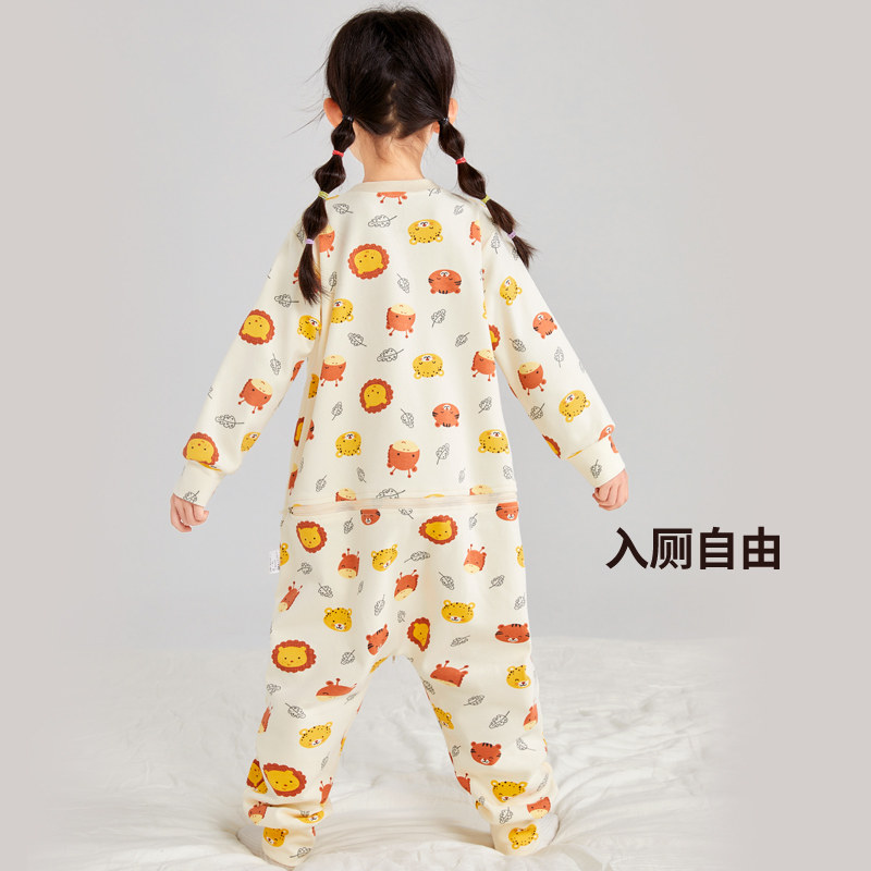 2023女童连体睡衣春秋新款女宝宝纯棉连身睡衣中大童儿童连体睡袋