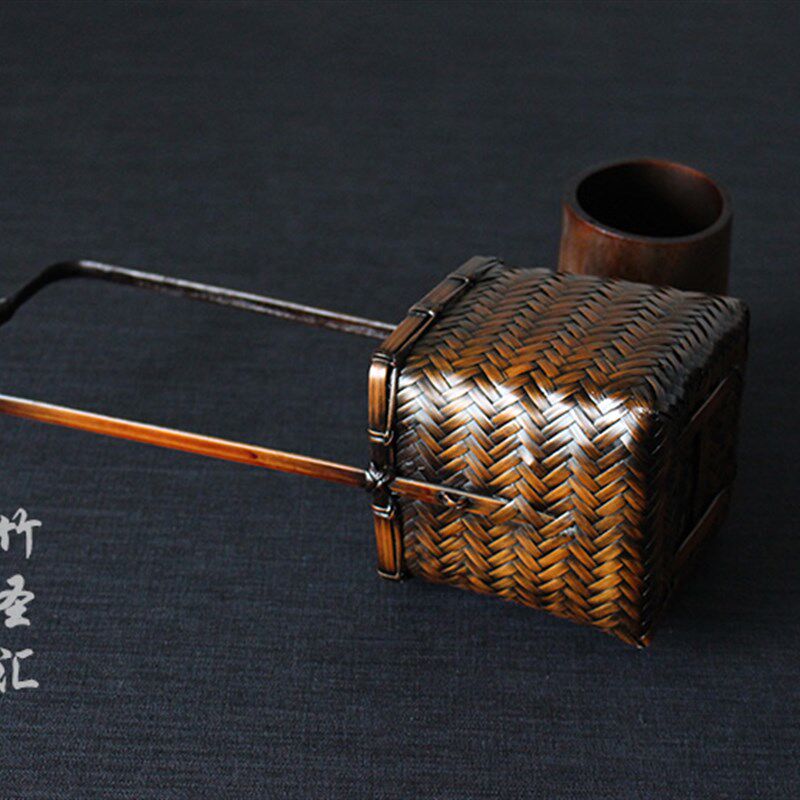 日式 插花篮 复古 高吊篮 篮子 藤编 竹编 手提篮 花篮花器插画