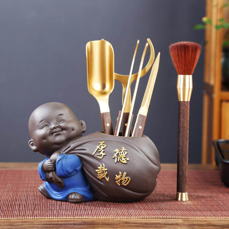 隐茶缘纯铜茶勺茶刀茶针茶夹紫砂茶道六君子套装茶具配件泡茶工具