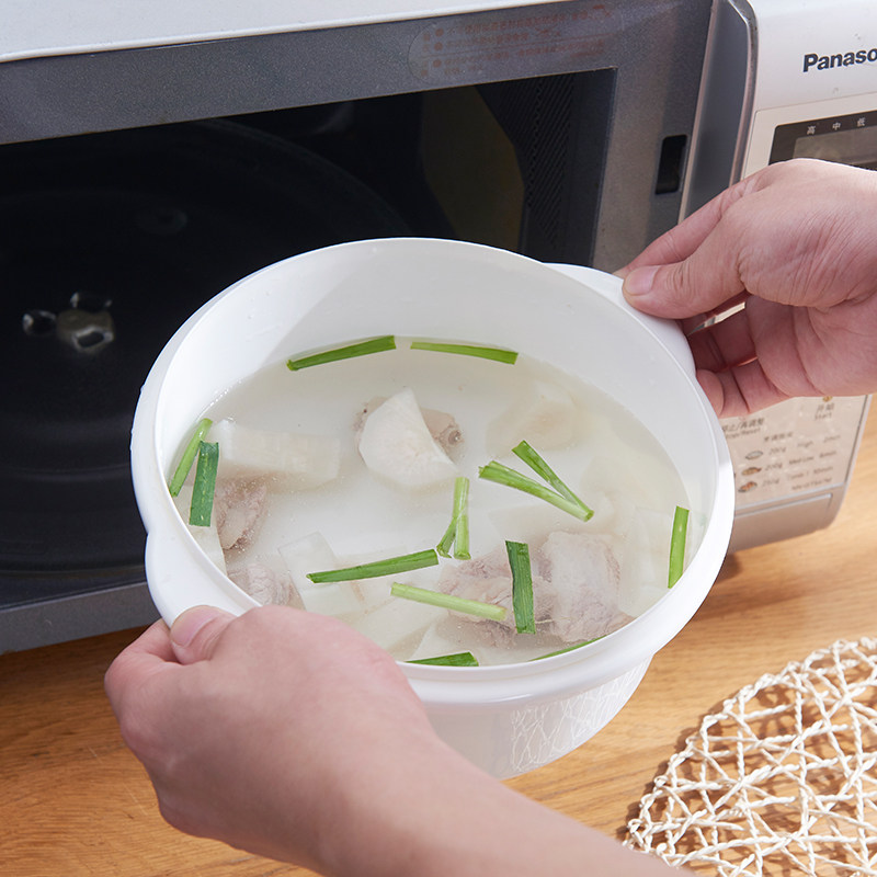 微波炉加热专用碗带盖塑料保鲜盒蒸蛋米饭器皿餐具圆形蒸器家用