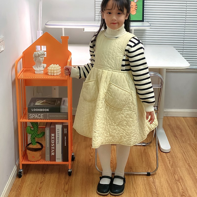 小型桌边儿童放书包置物架可移动铁艺简易书架落地家用宝宝绘本架