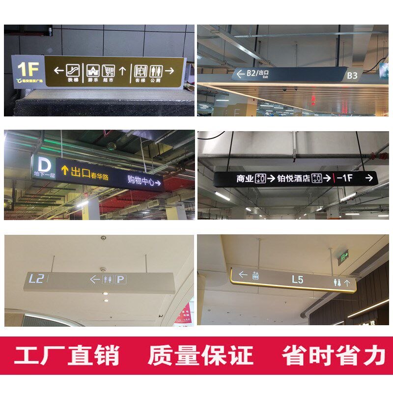 小区停车场地下车库双面发光吊牌灯箱指示牌医院商场悬挂灯箱导视