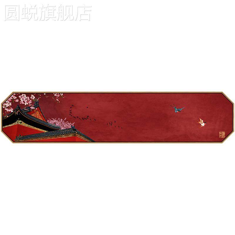 网红新中式客厅沙发背景墙装饰古典壁画 画八边形卧室床头中国风