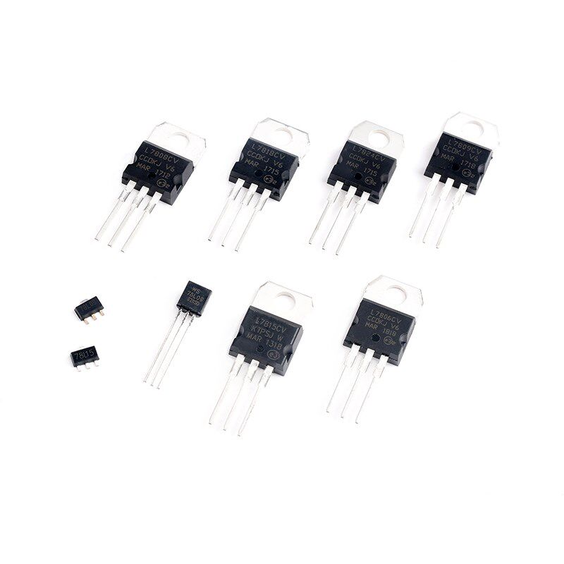 三端稳压管L7805/7806/7808/7809/7812/7815/7818/7824CV直插贴片