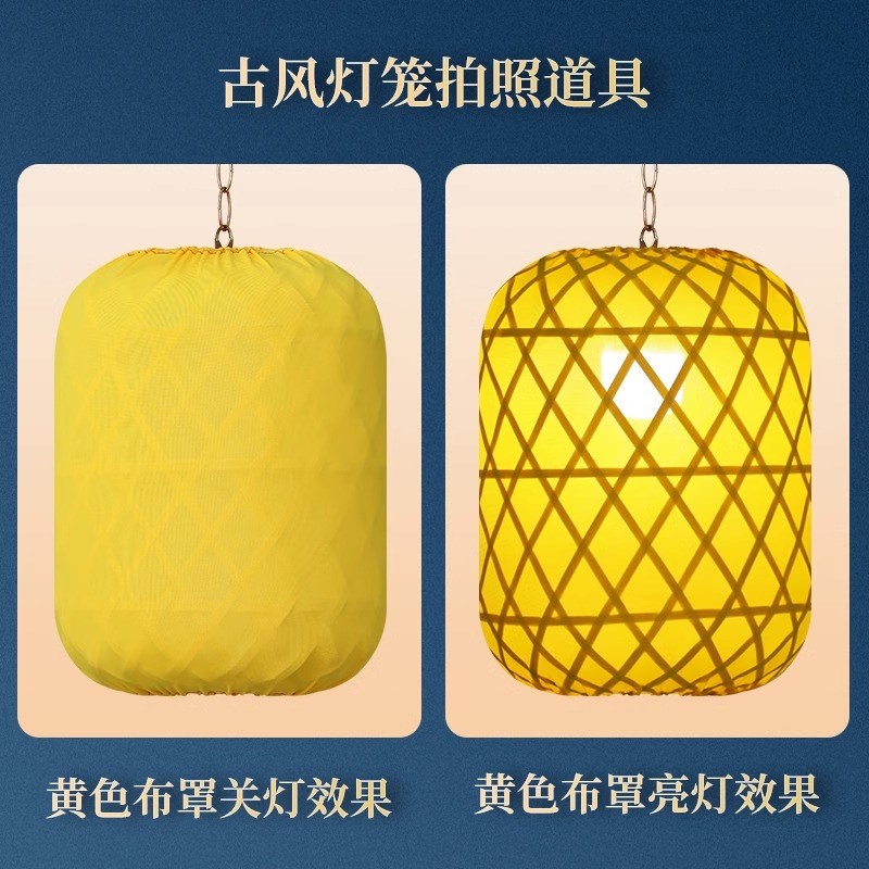 竹编灯笼手提古典汉服手持夜景拍照影视道具中式冬瓜发光古风灯罩