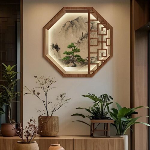 宋代宋氏美学挂画新中式玄关装饰画入户正对门茶室书房禅意山水画