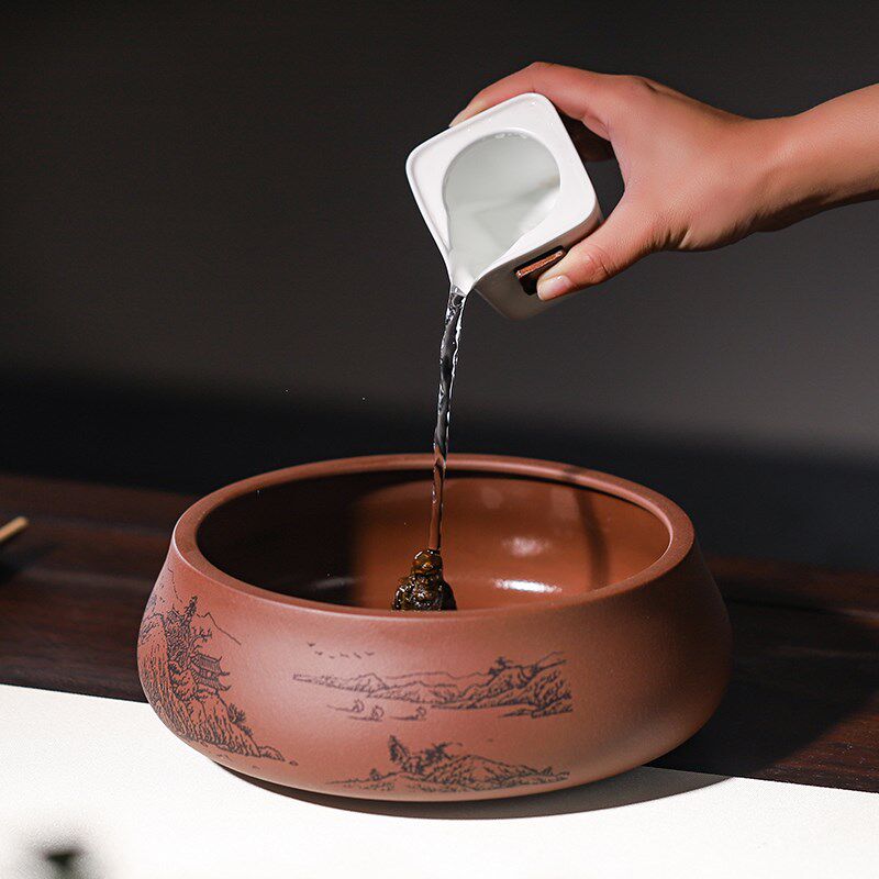 尊壶宜兴紫砂茶洗家用大号水盂水洗功夫茶道茶具配件洗茶杯的器皿
