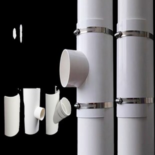 PVC110开口三通补漏片排水管件快速抢修斜三通接头哈夫节50变径75