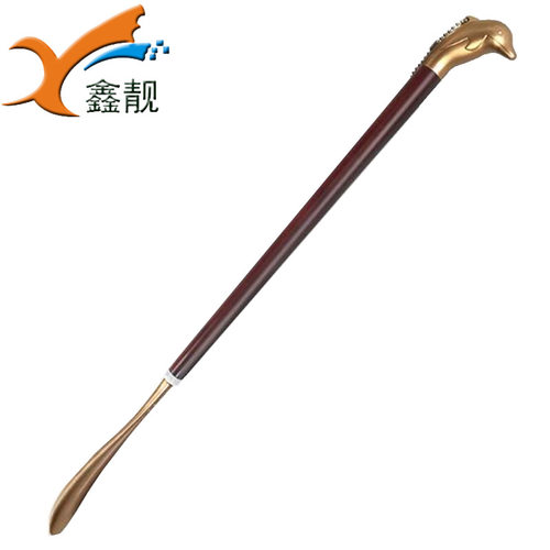 （07）帝华星海豚高端涂铜头金属鞋拔子超长提鞋器 /可拆卸款