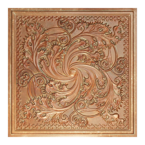 605x605mm 美式复古印象花纹3D个性吊顶天花板 锈铁 PL62