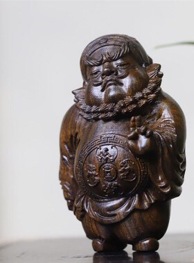 芽庄沉香木雕刻钟馗文玩手把件家居装饰品桌面工艺品摆件汽车挂件