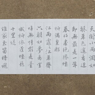 唐伯虎行书集字古诗水写布 清水万次练习五言诗十首七言诗十七首