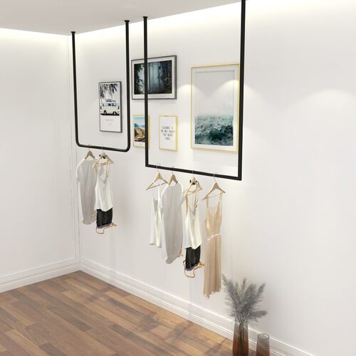 服装店展示架吊架铁艺服装架悬挂陈列架悬吊式天花板挂衣服架子上