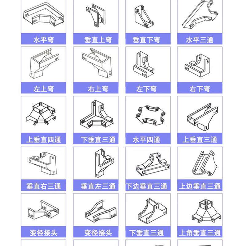 莱枫桥架线槽配件弯头盖板连接片线托臂支架水平弯水平三通四通图片