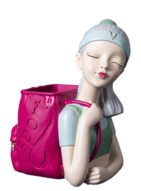 兔宝女孩收纳盒摆件装饰品化妆刷眉笔收纳创意卧室书房间桌面笔筒