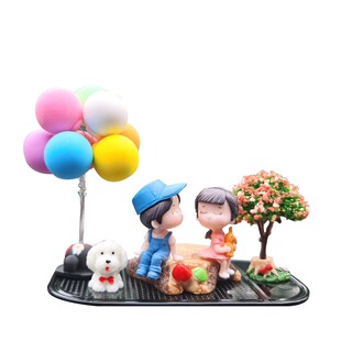 车内饰品装 创意车载中控台用品大全 饰可爱情侣一对迷你小摆件新款