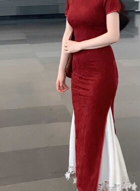 她来了复古馆旗袍内衬裙星星流苏百搭白色仙女打底半身裙防走光女