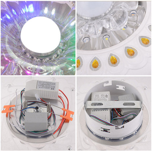 LED彩光走廊灯水晶过道玄关天花射灯 明装嵌入式装饰筒灯创意灯具
