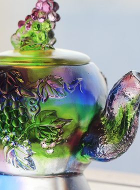 琉璃丰收壶摆件室内客厅办公桌面酒柜装饰摆放乔迁送礼手工艺品