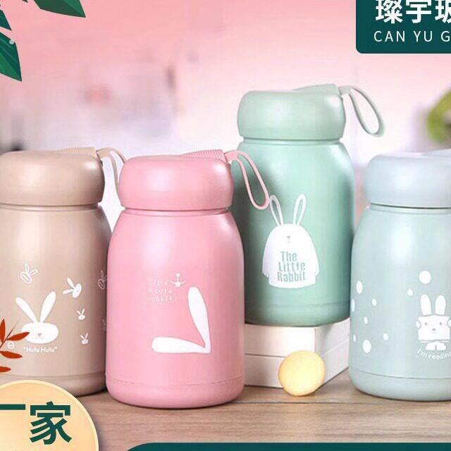 小萌兔杯迷便携小巧网红玻璃水杯韩版可爱少女心带提绳双层隔热男