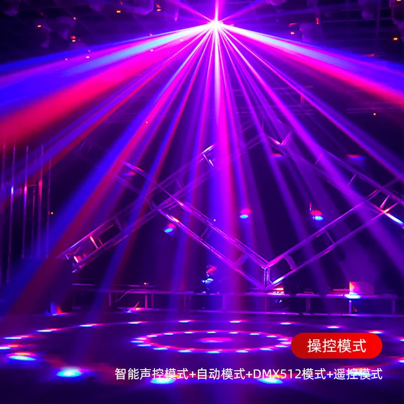 酒吧旋转光束灯家用七彩闪光灯家庭ktv氛围灯声控爆闪灯舞台灯光