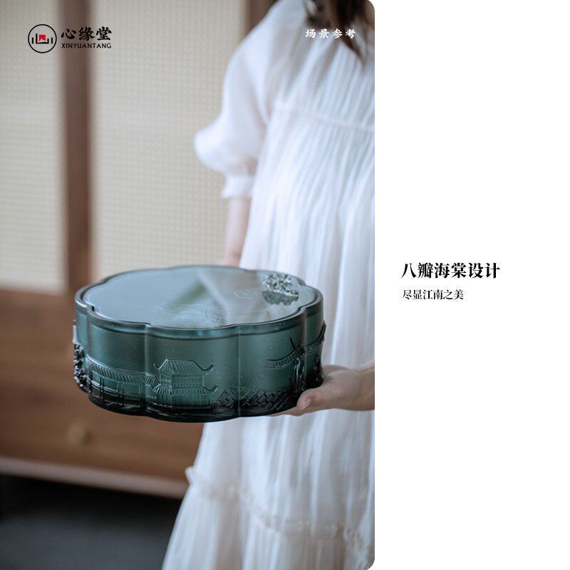 心缘堂琉璃茶具中秋套装【月来月好】 品杯壶承收纳生日礼品送礼