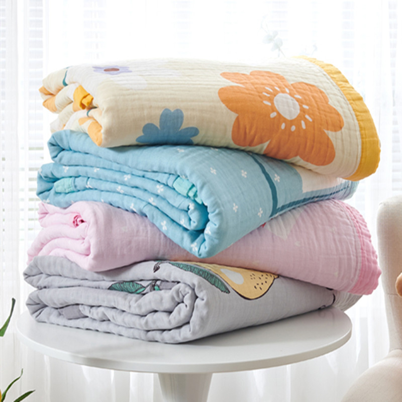泡泡纱六层布毛巾被纯棉单人双人夏季儿童婴儿盖毯A类毛巾毯被子