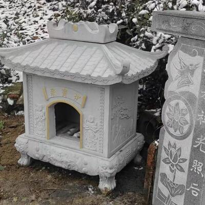 户外石雕土地庙土地公土地小庙供奉房子土地婆模具型家用石头神龛