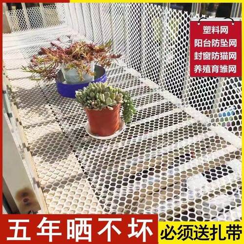 阳台防护网防盗窗晾晒防漏网格垫塑料网格封窗拦猫宠物护栏隔离网