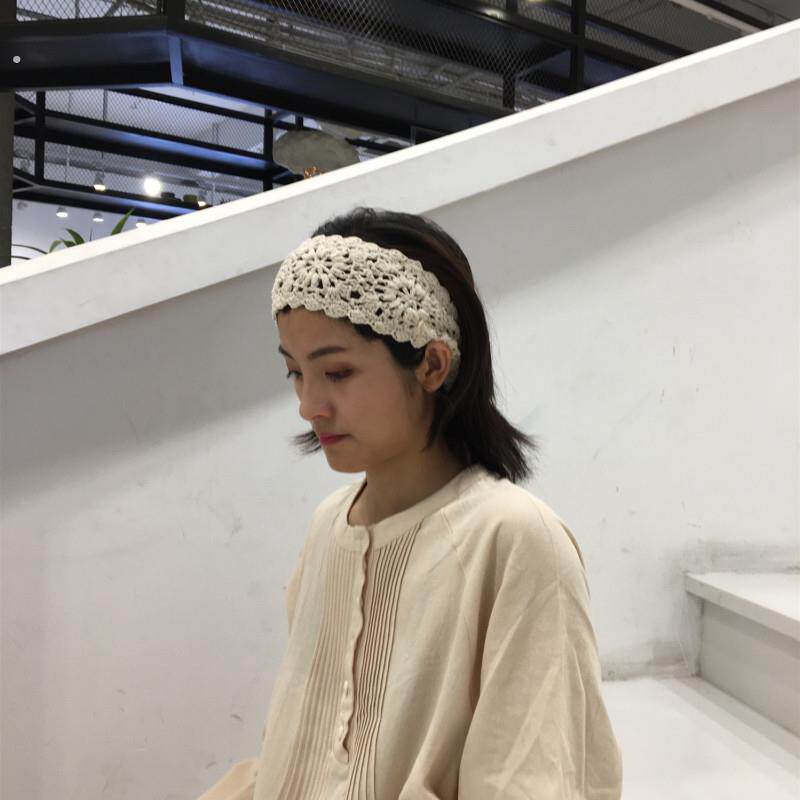 发带女镂空覆古宽边头饰春夏潮针织毛线头带简约纯色洗脸压发头箍