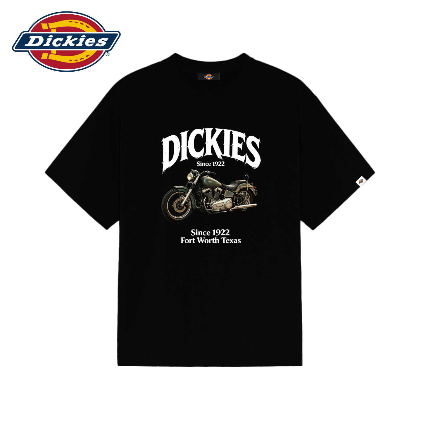 Dickies美式街头风哈雷机车印花短袖T恤重磅纯棉宽松夏季百搭半袖
