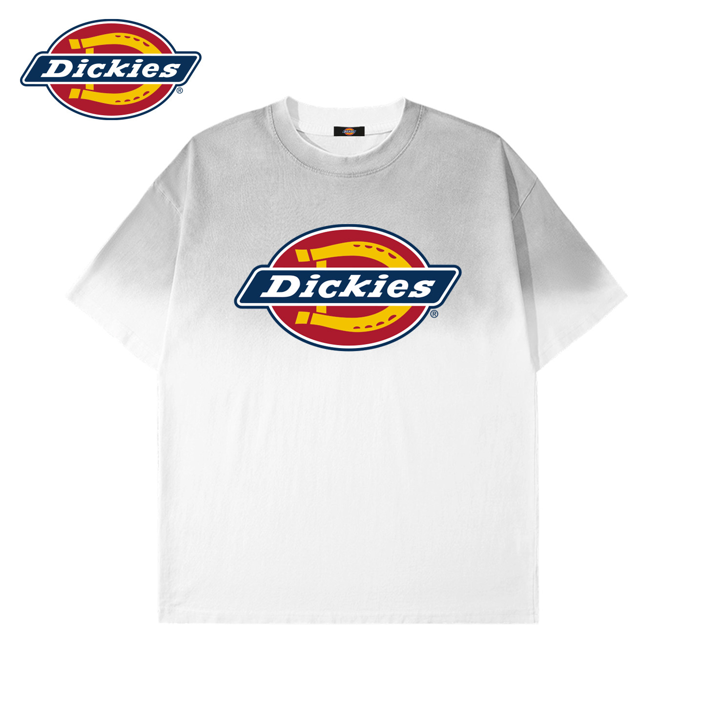 Dickies经典logo渐变短袖T恤男女同款夏季宽松型纯棉休闲潮牌上衣