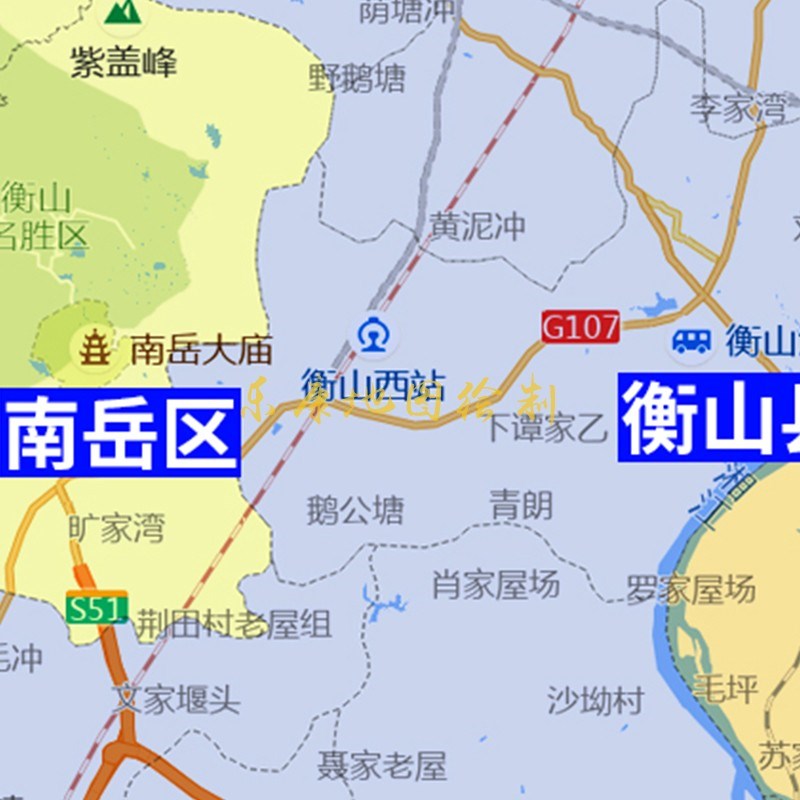 新款衡阳市行政区划地图办公室挂画高清大尺寸可定制电子版城区图