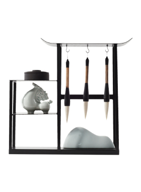 新中式陶瓷马毛笔摆件办公室洽谈室装饰家居客厅电视柜博古架摆设