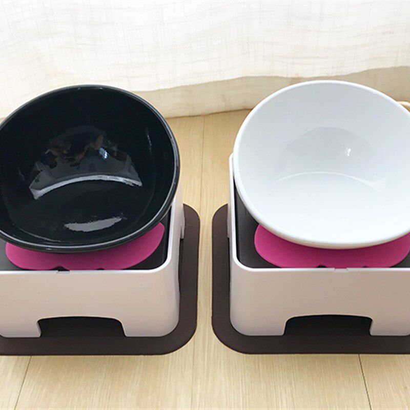 法斗巴哥狗碗 短鼻犬斗牛食盆狗碗陶瓷斜口柯基泰迪宠物餐桌用品