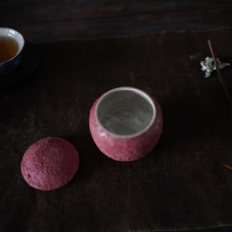 醒茶釉下彩手工拉坯桌面迷你储茶良子款陶瓷茶具茶叶罐