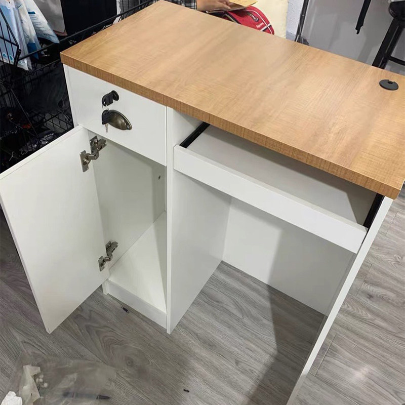 玻璃收银台黑色烤漆服装店吧台美容院美甲店前台男女装商铺展示柜