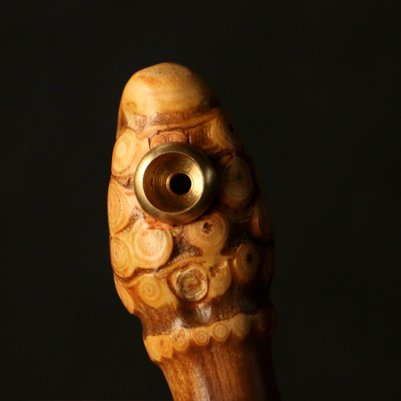 精品纯手工制作天然满钉紫竹根小烟嘴不过滤把玩小烟具烟斗粗细烟
