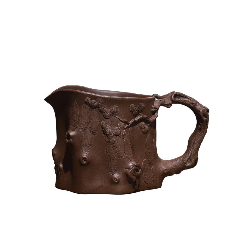 砺砂茗陶宜兴紫砂茶具原矿紫泥手工分茶器树桩公道杯家用可养配件