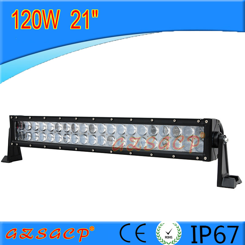 汽车LED长条灯超亮大功率前杠中网改装越野车顶灯LED透镜射灯120W