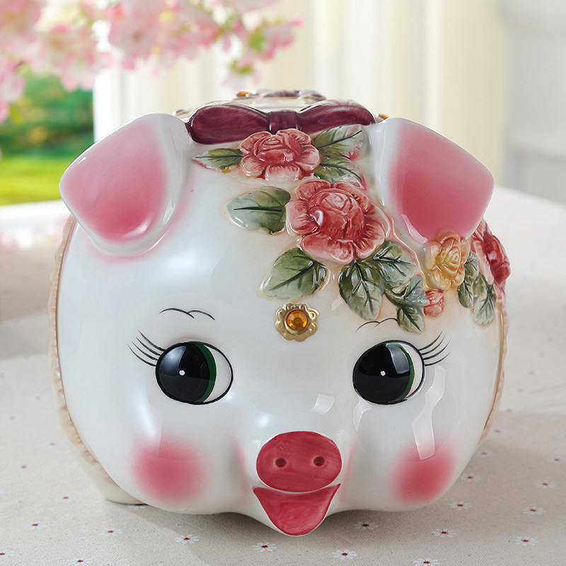 小猪摆件可爱工艺品招财猪存钱罐中国风家居客厅电视柜酒柜装饰品