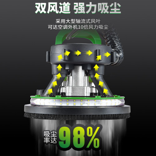 绿巨人墙面打磨机腻子无尘机砂光砂纸打磨机沙皮打磨腻子无尘神器