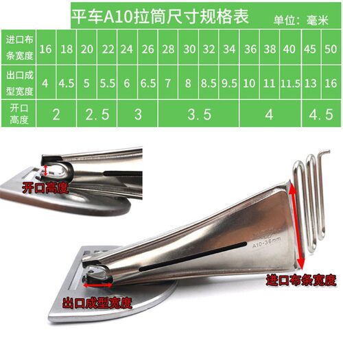 正宗快可利A10平车拉筒包边器卷边筒 四折包边双包助缝器 包邮
