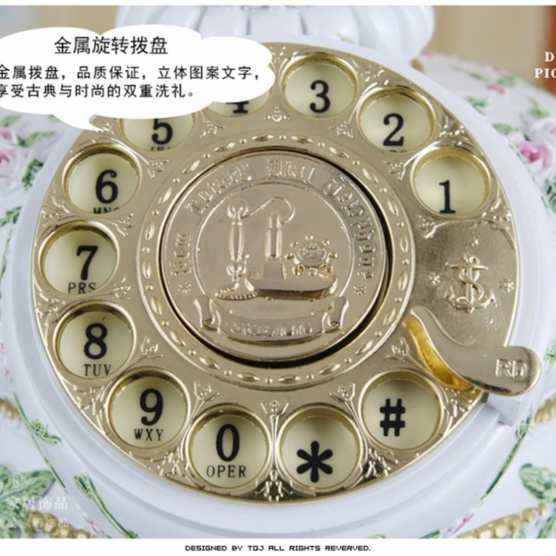 金属旋转拨盘/欧式仿古电话机/复古固话电话座机/机械铃声