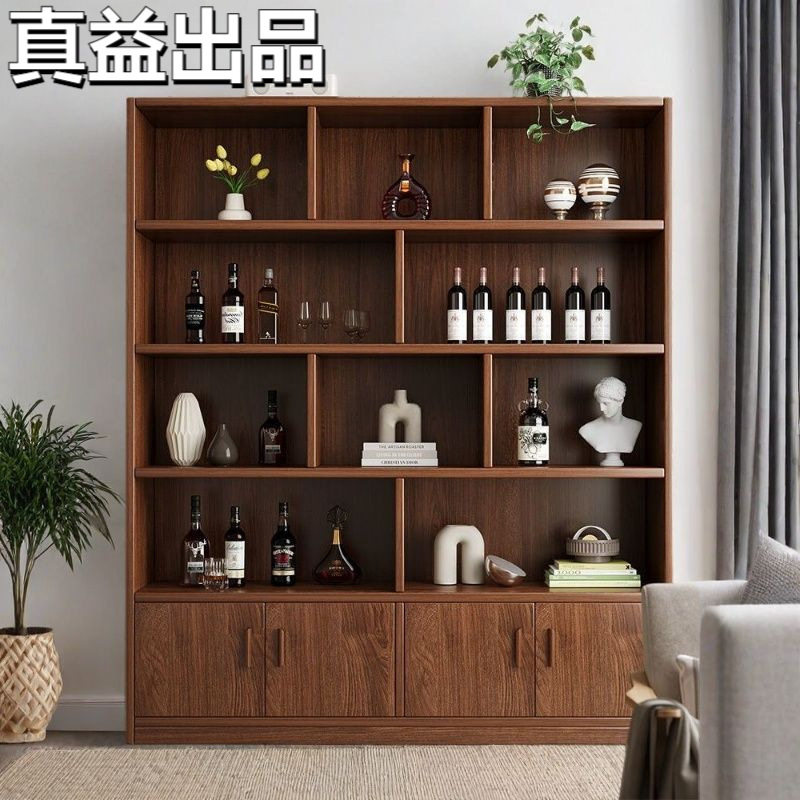 实木酒柜家用客厅置物架展示柜商用简约小型玄关柜靠墙隔断柜酒架