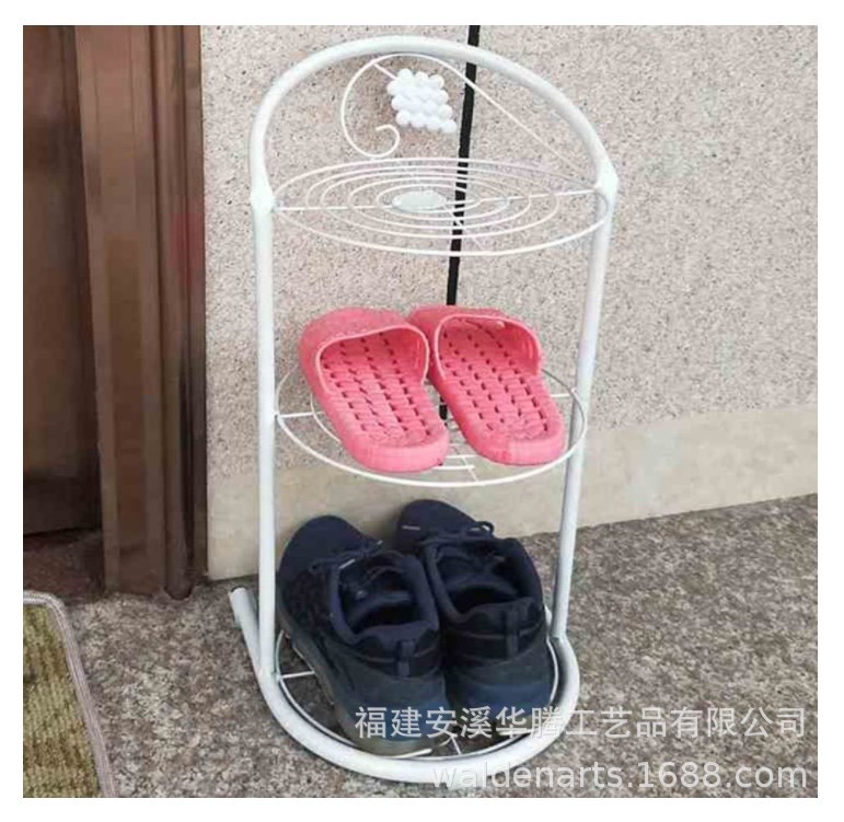 鞋架简易家用省空间简约迷你欧式复古小鞋架阳台门口铁艺收纳架