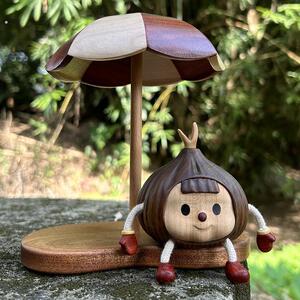 木子礼北美黑胡桃木蒜头多妹创意可爱家居桌面摆件装饰品日常礼物