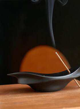 叶子焚香线香香插高级日式茶道茶艺茶室茶几柜台沉香线香底座托盘